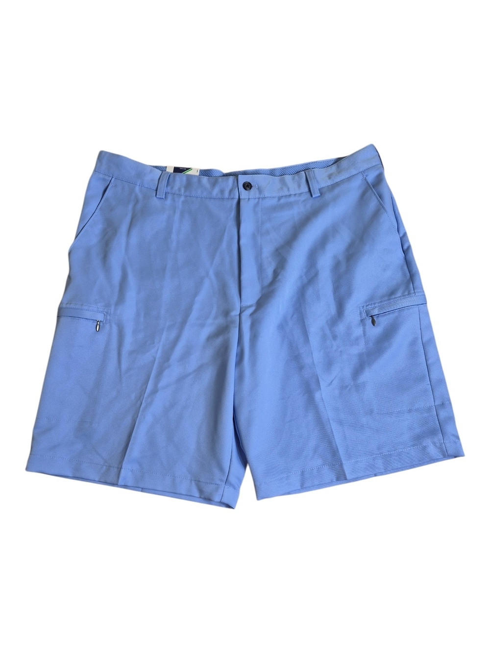 IZOD Golf Shorts Size 40 Blue Flat Front Stretch Zip Pockets Performance NWT
